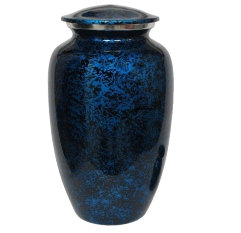 Classic Midnight Blue Alloy Cremation Urn -  product_seo_description -  Adult Urn -  Divinity Urns.