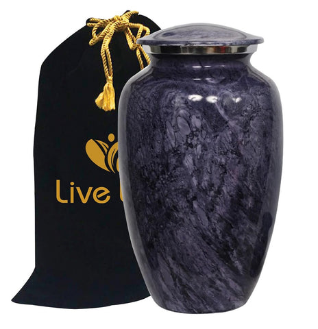 Large Violet Marble Alloy Cremation Urn -  product_seo_description -  Alloy Urns -  Divinity Urns.