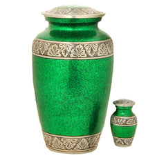 Classic Royal Green Alloy Cremation Urn -  product_seo_description -  Alloy Urns -  Divinity Urns.