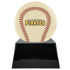 Image of Baseball Cremation Urn with Optional Ivory Pittsburgh Pirates Ball Decor and Custom Metal Plaque -  product_seo_description -  Baseball -  Divinity Urns.
