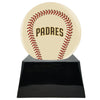 Image of Baseball Cremation Urn with Optional Ivory San Diego Padres Ball Decor and Custom Metal Plaque -  product_seo_description -  Baseball -  Divinity Urns.