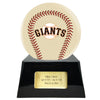 Image of Baseball Cremation Urn with Optional Ivory San Francisco Giants Ball Decor and Custom Metal Plaque -  product_seo_description -  Baseball -  Divinity Urns.