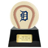 Image of Baseball Cremation Urn with Optional Ivory Detroit Tigers Ball Decor and Custom Metal Plaque -  product_seo_description -  Baseball -  Divinity Urns.