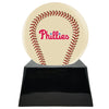 Image of Baseball Cremation Urn with Optional Ivory Philadelphia Phillies Ball Decor and Custom Metal Plaque -  product_seo_description -  Baseball -  Divinity Urns.