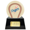 Image of Baseball Cremation Urn with Optional Ivory Los Angeles Dodgers Ball Decor and Custom Metal Plaque -  product_seo_description -  Baseball -  Divinity Urns.