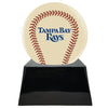 Image of Baseball Cremation Urn with Optional Ivory Tampa Bay Rays Ball Decor and Custom Metal Plaque -  product_seo_description -  Baseball -  Divinity Urns.