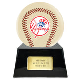 Baseball Cremation Urn with Optional Ivory New York Yankees Ball Decor and Custom Metal Plaque -  product_seo_description -  Baseball -  Divinity Urns.