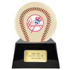 Image of Baseball Cremation Urn with Optional Ivory New York Yankees Ball Decor and Custom Metal Plaque -  product_seo_description -  Baseball -  Divinity Urns.