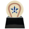 Image of Baseball Cremation Urn with Optional Ivory Houston Astros Ball Decor and Custom Metal Plaque -  product_seo_description -  Baseball -  Divinity Urns.
