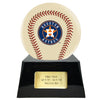 Image of Baseball Cremation Urn with Optional Ivory Houston Astros Ball Decor and Custom Metal Plaque -  product_seo_description -  Baseball -  Divinity Urns.