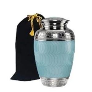 Classic Baby Blue Brass Cremation Urn -  product_seo_description -  Alloy Urns -  Divinity Urns.