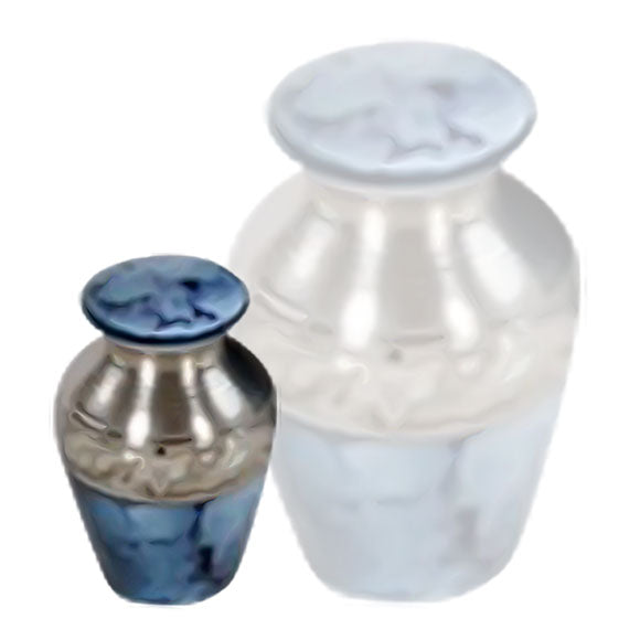 Classic Cremation Urn in Blue -  product_seo_description -  Brass Urn -  Divinity Urns.