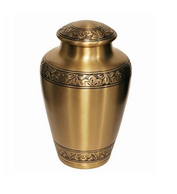 Athens Gold Brass Cremation Urn for Human Ashes -  product_seo_description -  Cremation Urn -  Divinity Urns.