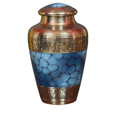 Classic Cloud Blue Brass Cremation Urn -  product_seo_description -  Alloy Urns -  Divinity Urns.