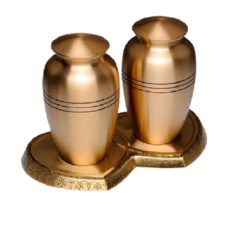 Classic Gold Heart Base Companion Cremation Urn -  product_seo_description -  Urn For Human Ashes -  Divinity Urns.