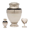 Image of Elegant Pearl White Brass Cremation Urn -  product_seo_description -  Brass Urn -  Divinity Urns.