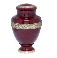 Crimson Marble Brass Cremation Urn