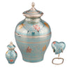 Image of Blue Decorative Butterfly Brass Cremation Urn -  product_seo_description -  Brass Urn -  Divinity Urns.