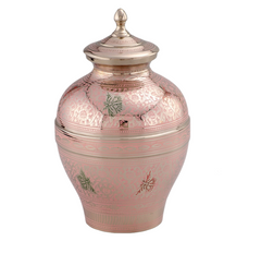 Pink Decorative Butterfly Brass Cremation Urn