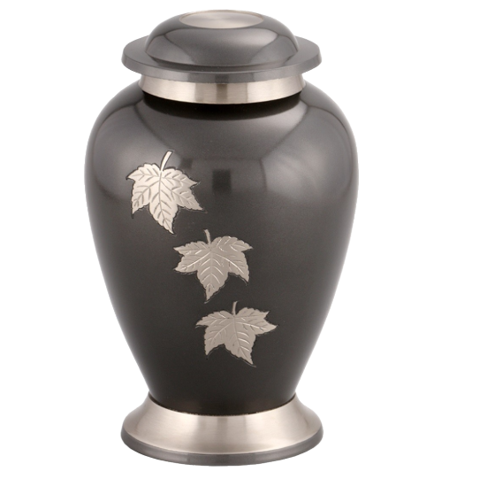 Falling Leaf Engraved Brass Cremation Urn -  product_seo_description -  Brass Urn -  Divinity Urns.