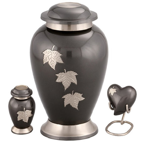 Falling Leaf Engraved Brass Cremation Urn -  product_seo_description -  Brass Urn -  Divinity Urns.