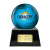 Image of Football Cremation Urn with Optional Los Angeles Chargers Ball Decor and Custom Metal Plaque -  product_seo_description -  Sports Urn -  Divinity Urns.