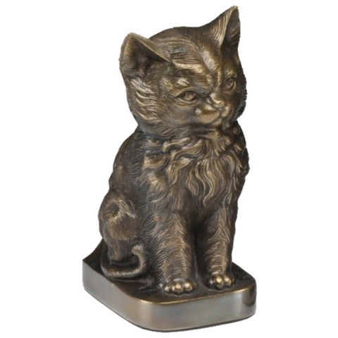 Sitting Cat Pet Cremation Urn - Bronze -  product_seo_description -  Cat Urn -  Divinity Urns.