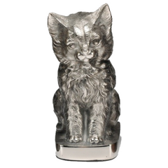 Sitting Cat Pet Cremation Urn - Silver -  product_seo_description -  Cat Urn -  Divinity Urns.