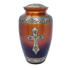 Blessings of Christ Sunset Gold Finish Cross Urn -  product_seo_description -  Religious Urn -  Divinity Urns.