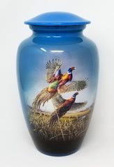 Flying Pheasant Hand Painted Cremation Urn -  product_seo_description -  Adult Urn -  Divinity Urns.