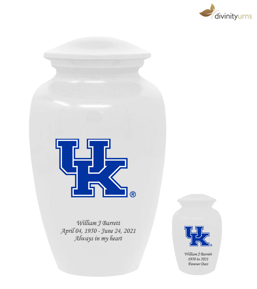 University of Kentucky Wildcats Memorial Cremation Urn - White - Divinity Urns