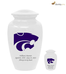 Kansas State Wildcats Collegiate Football Cremation Urn - White,  Sports Urn - Divinity Urns