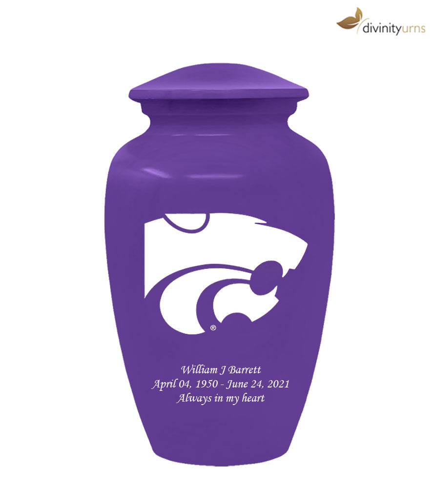Kansas State Wildcats Collegiate Football Cremation Urn - Purple,  Sports Urn - Divinity Urns