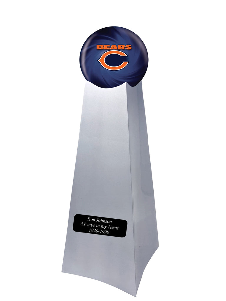 Championship Trophy Cremation Urn with Optional Chicago Bears Ball Decor and Custom Metal Plaque - Divinity Urns