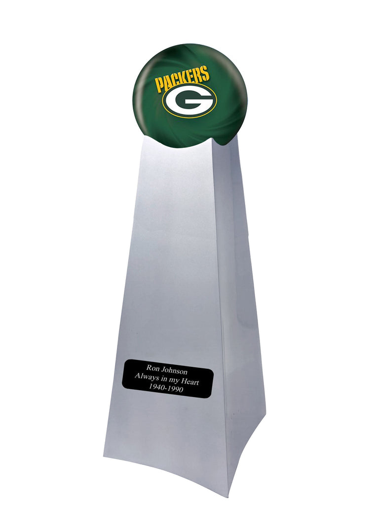 Championship Trophy Cremation Urn with Optional Green Bay Packers Ball Decor and Custom Metal Plaque - Divinity Urns
