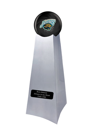 Championship Trophy Cremation Urn with Optional Jacksonville Jaguars Ball Decor and Custom Metal Plaque - Divinity Urns