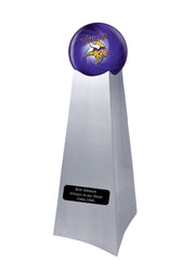 Championship Trophy Cremation Urn with Optional Football and Minnesota Vikings Ball Decor and Custom Metal Plaque - Divinity Urns