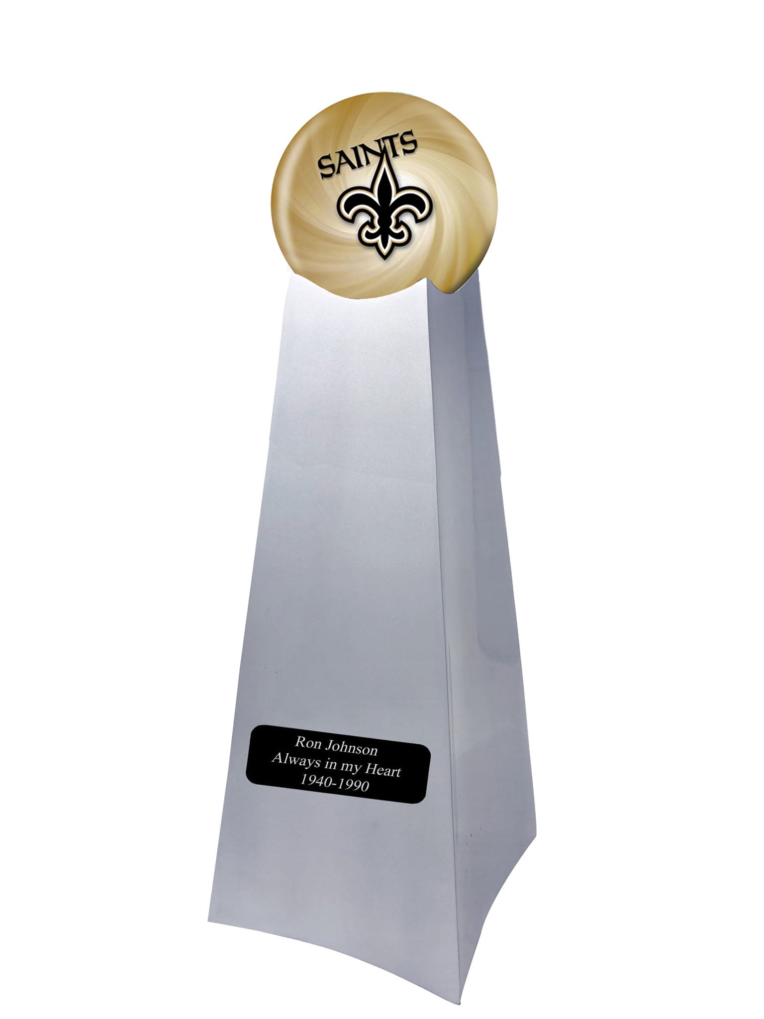 Championship Trophy Cremation Urn with Optional Atlanta Falcons Ball Décor  And Custom Metal Plaque