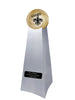 Image of Championship Trophy Cremation Urn with Optional Football and New Orleans Saints Ball Decor and Custom Metal Plaque - Divinity Urns