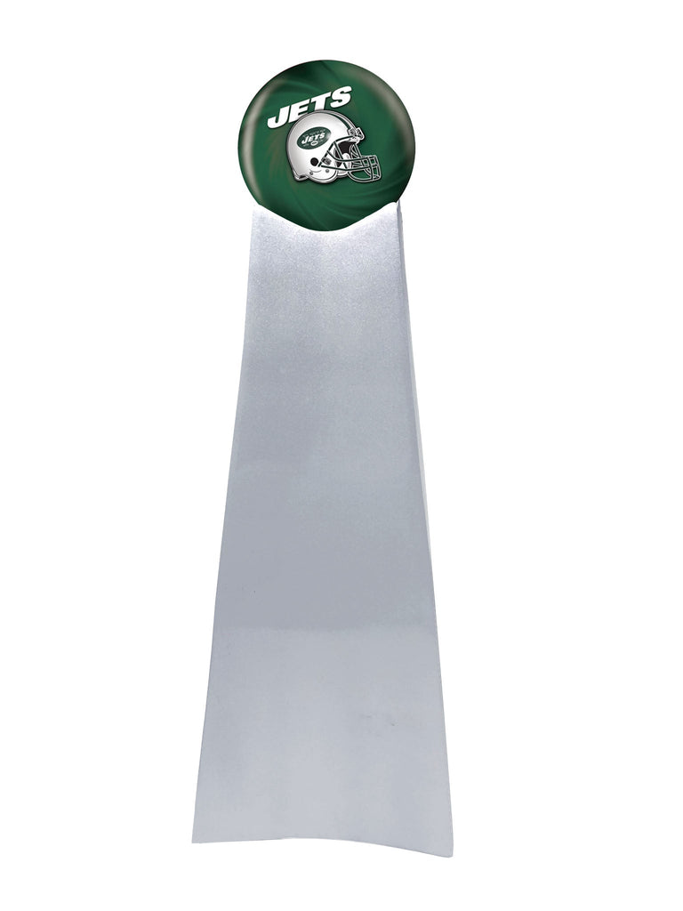 Championship Trophy Cremation Urn with Optional Football and New York Jets Ball Decor and Custom Metal Plaque - Divinity Urns