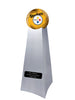 Image of Championship Trophy Cremation Urn with Optional Football and Pittsburgh Steelers Ball Decor and Custom Metal Plaque - Divinity Urns