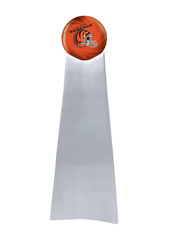 Championship Trophy Cremation Urn with Optional Football and Cincinnati Bengals Ball Decor and Custom Metal Plaque - Divinity Urns