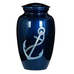 Mother of Pearl Anchor Cremation Urn -  product_seo_description -  mother of pearl urn -  Divinity Urns.