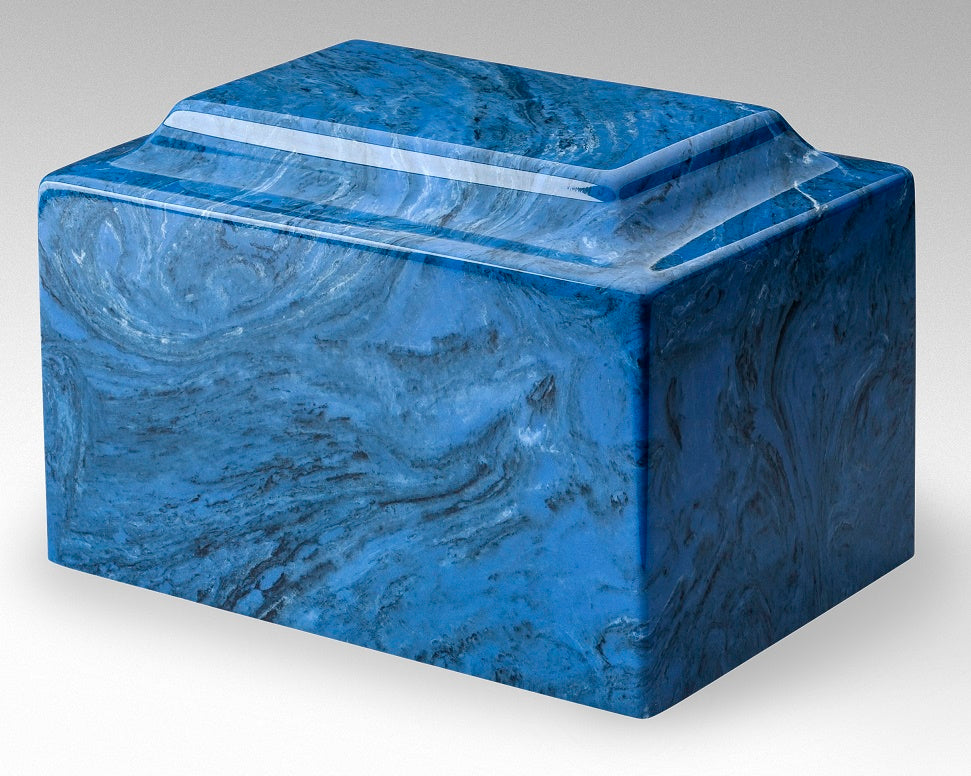 Mystic Blue Deluxe Cultured Marble Cremation Urn - Divinity Urns