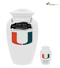 University Of Miami Football Classic Sports Cremation Urn