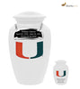 Image of University Of Miami Football Classic Sports Cremation Urn -  product_seo_description -  Sports Urn -  Divinity Urns.