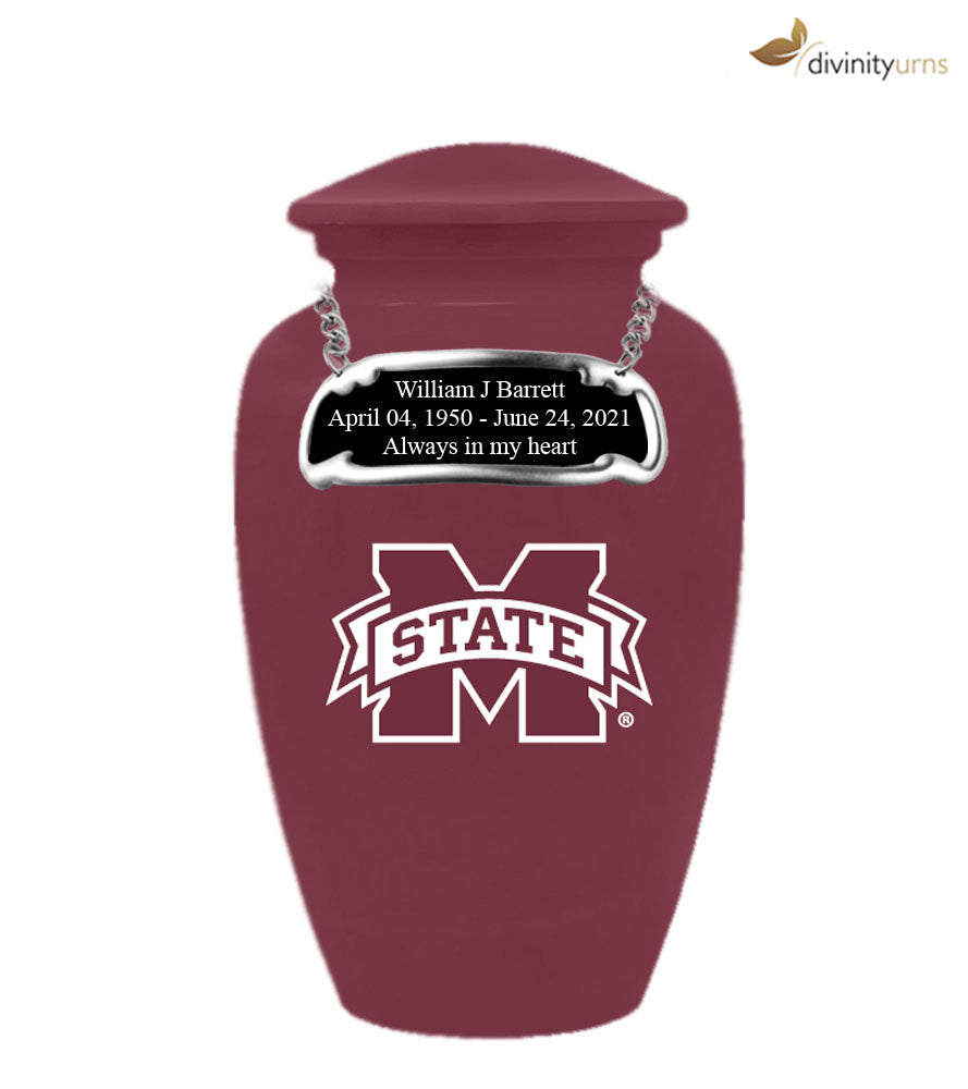 Mississippi State Bulldogs Memorial Collegiate Cremation Urn,  Sports Urn - Divinity Urns