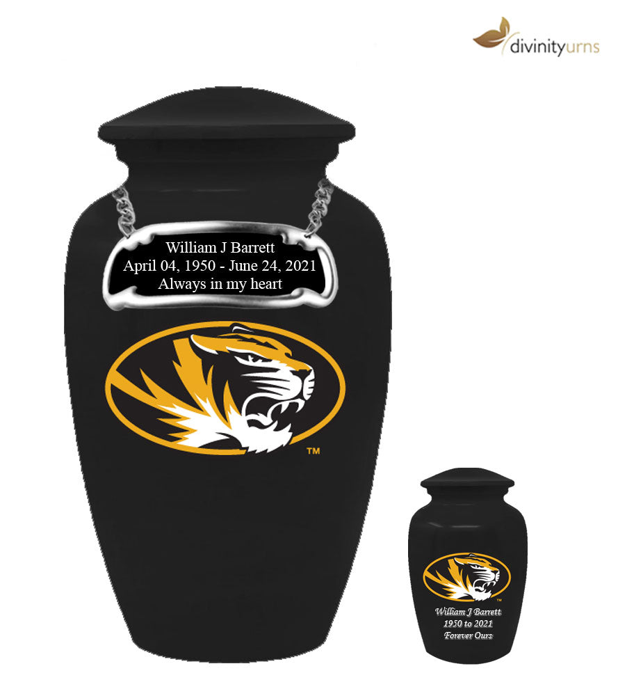 University of Missouri Tiger Memorial Cremation Urn,  Sports Urn - Divinity Urns