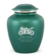 Grace Sports Bike Custom Engraved Adult Cremation Urn for in Green,  Grace Urns - Divinity Urns