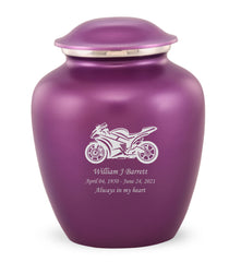 Grace Sports Bike Custom Engraved Adult Cremation Urn for in Purple,  Grace Urns - Divinity Urns